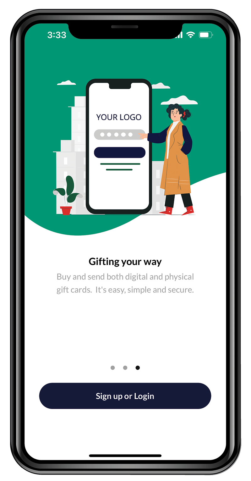 Screenshot of branded application platform home screen