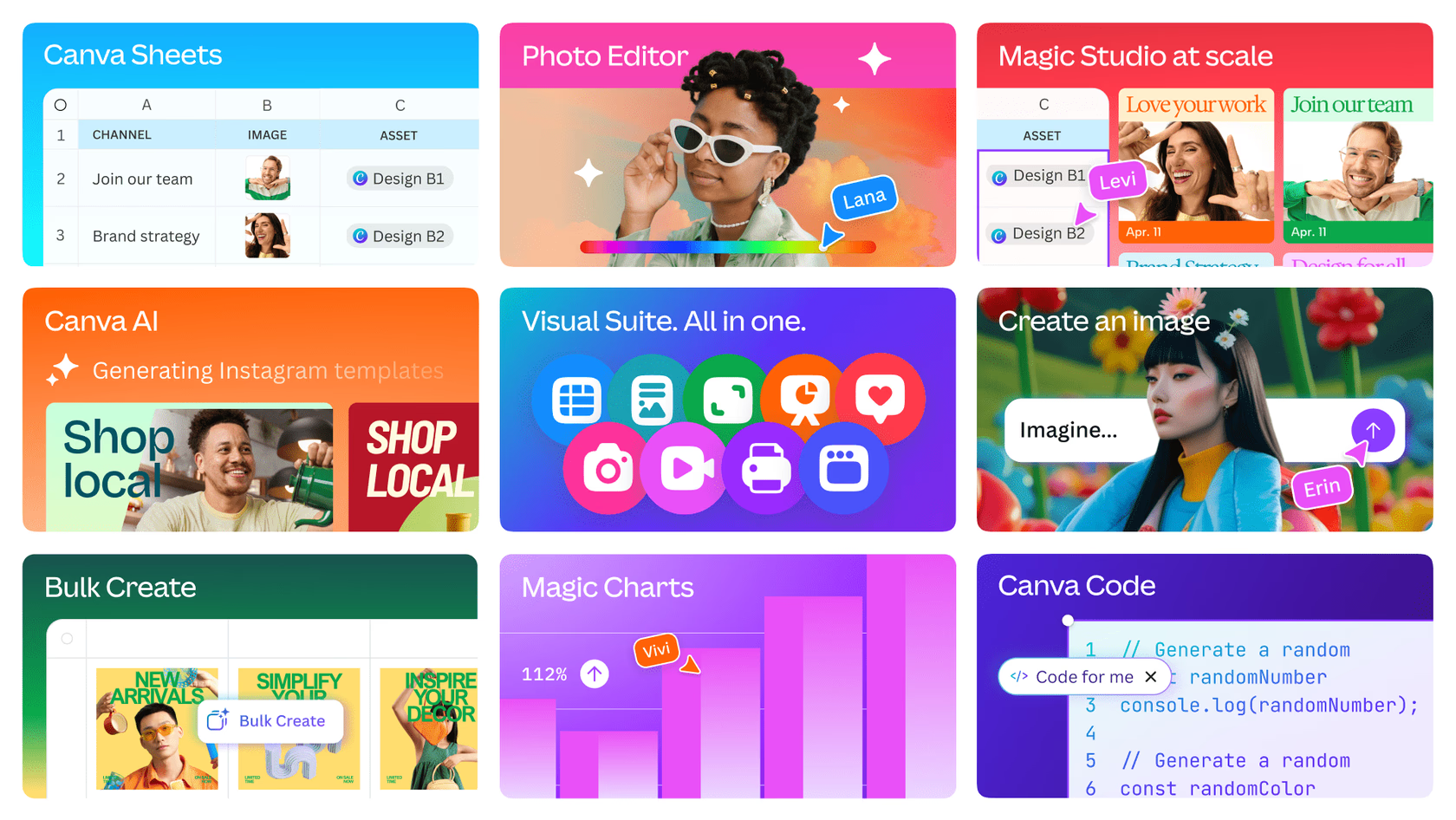 Magic Studio™ brings together the best AI-powered tools for you and your team, right inside Canva.