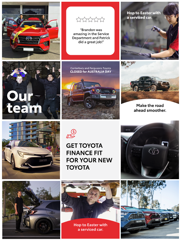 Canterbury Toyota Sample Grid Social media audit