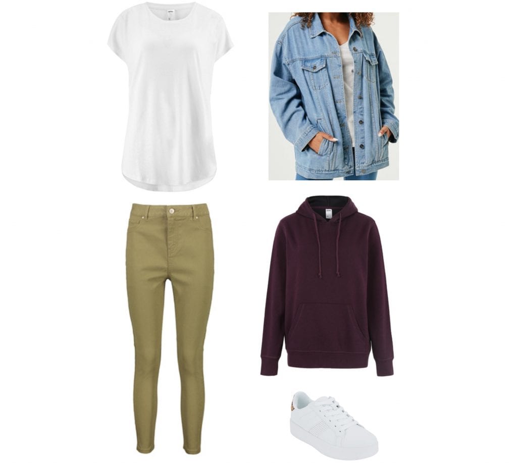 kmart denim jacket outfit idea