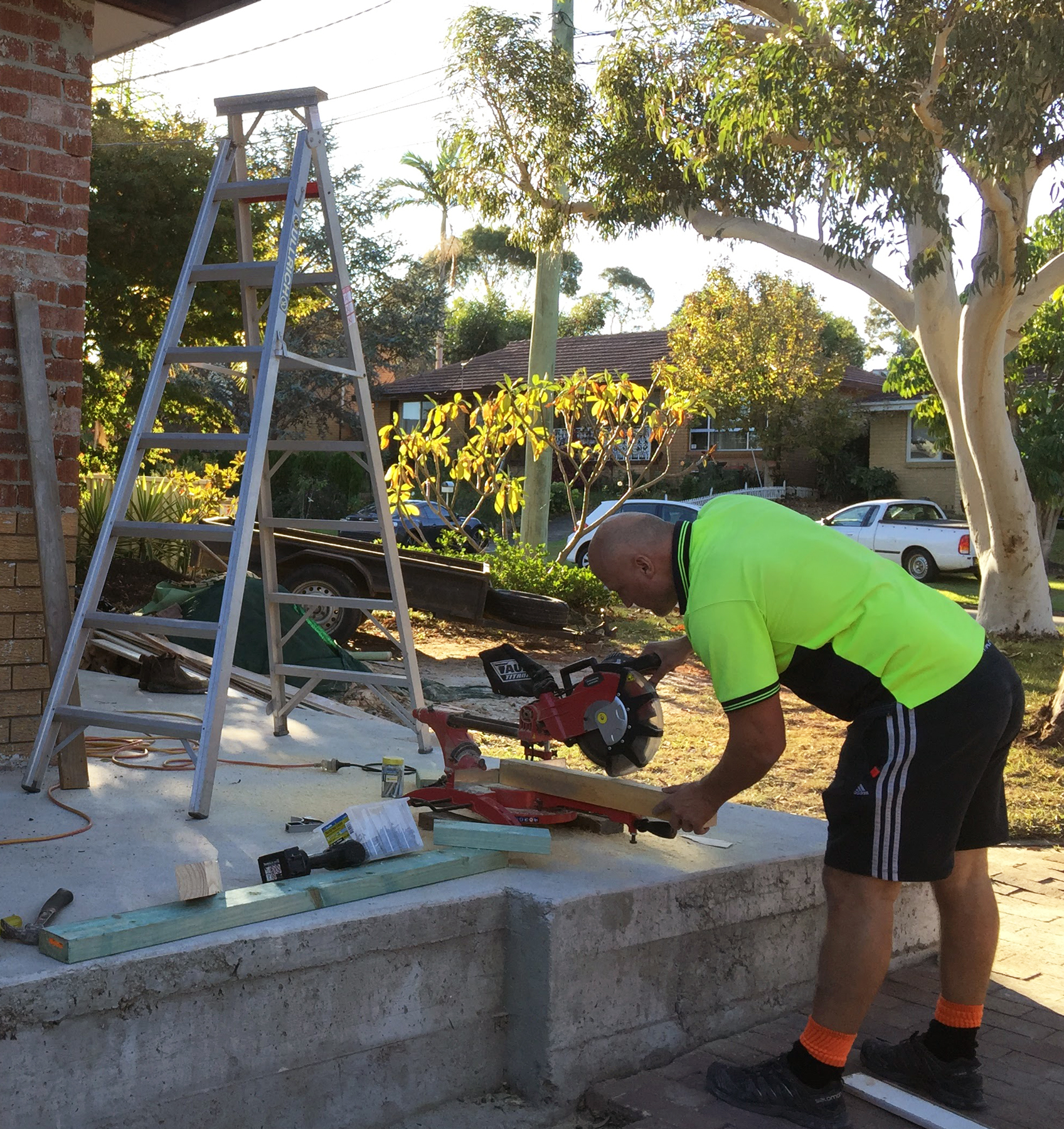 Milan working the tools