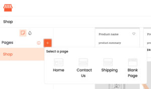 Use the website builder to add extra pages to your store.