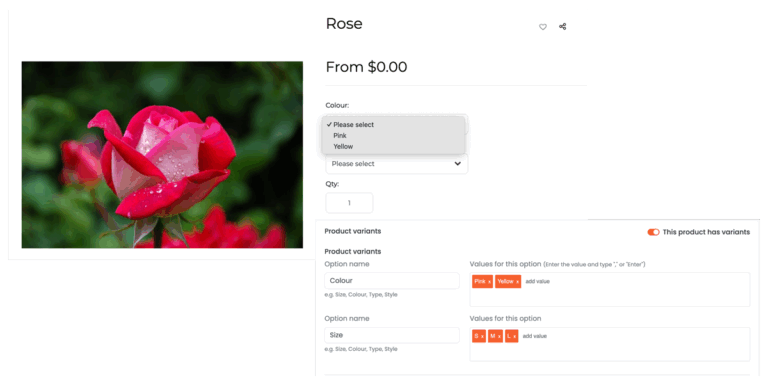 How to set up product variants