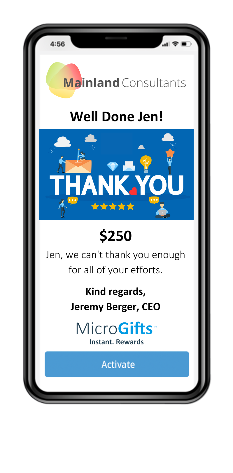 MicroGifts digital gift cards